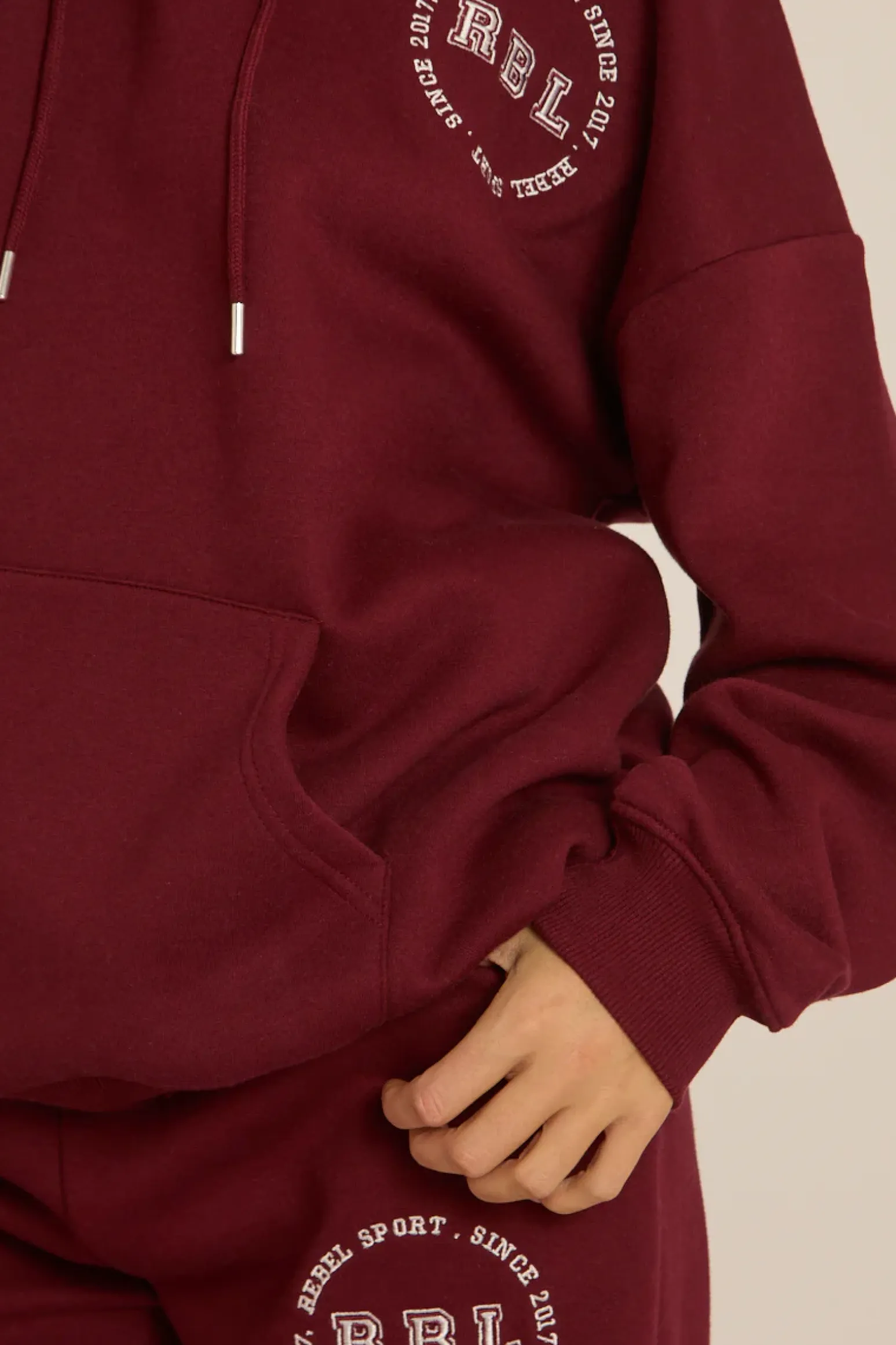 Rebellious Fashion Wine Rebel Sport Oversized Hoodie - Kendall