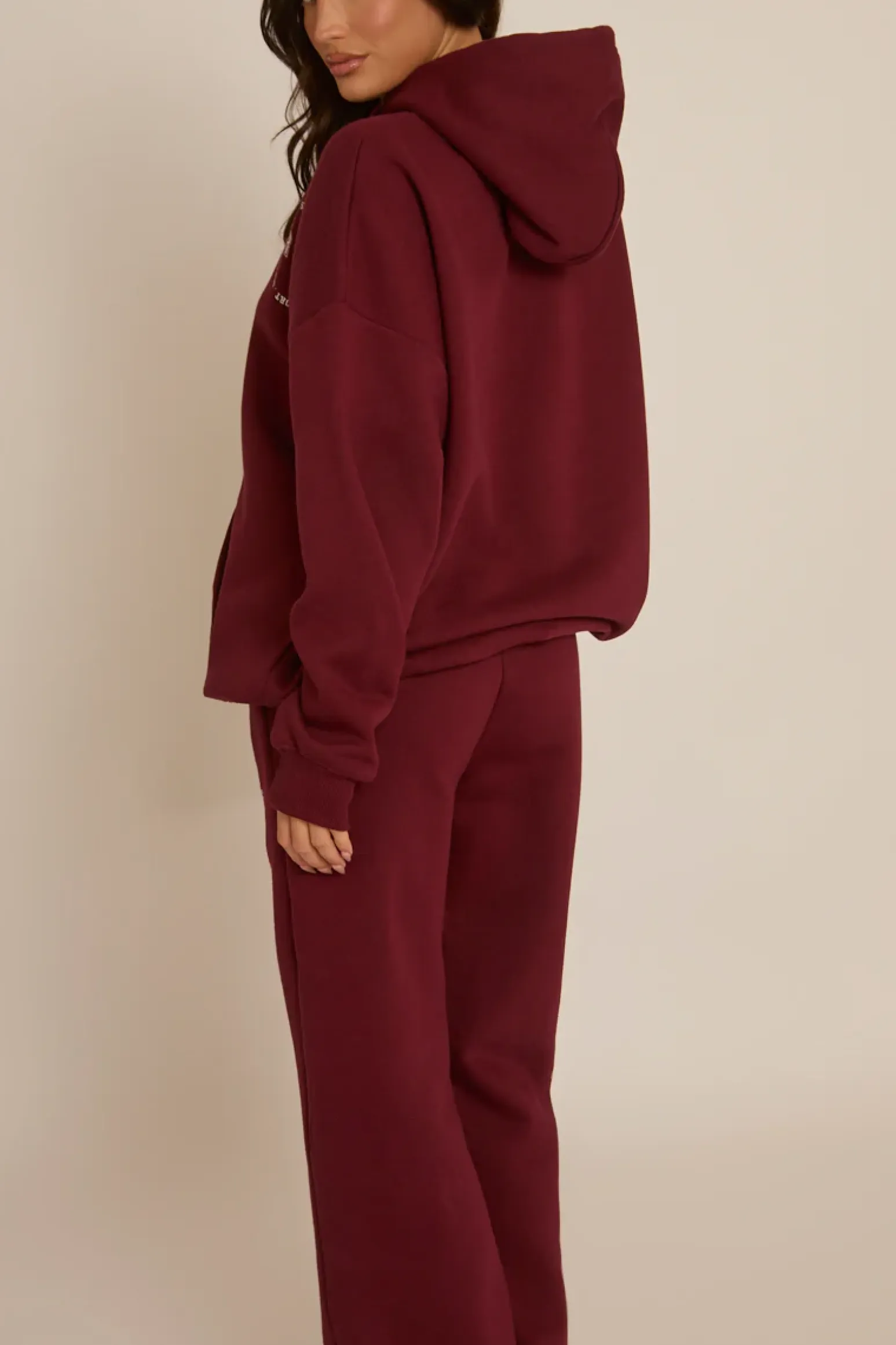Rebellious Fashion Wine Rebel Sport Wide Leg Joggers - Mckenna