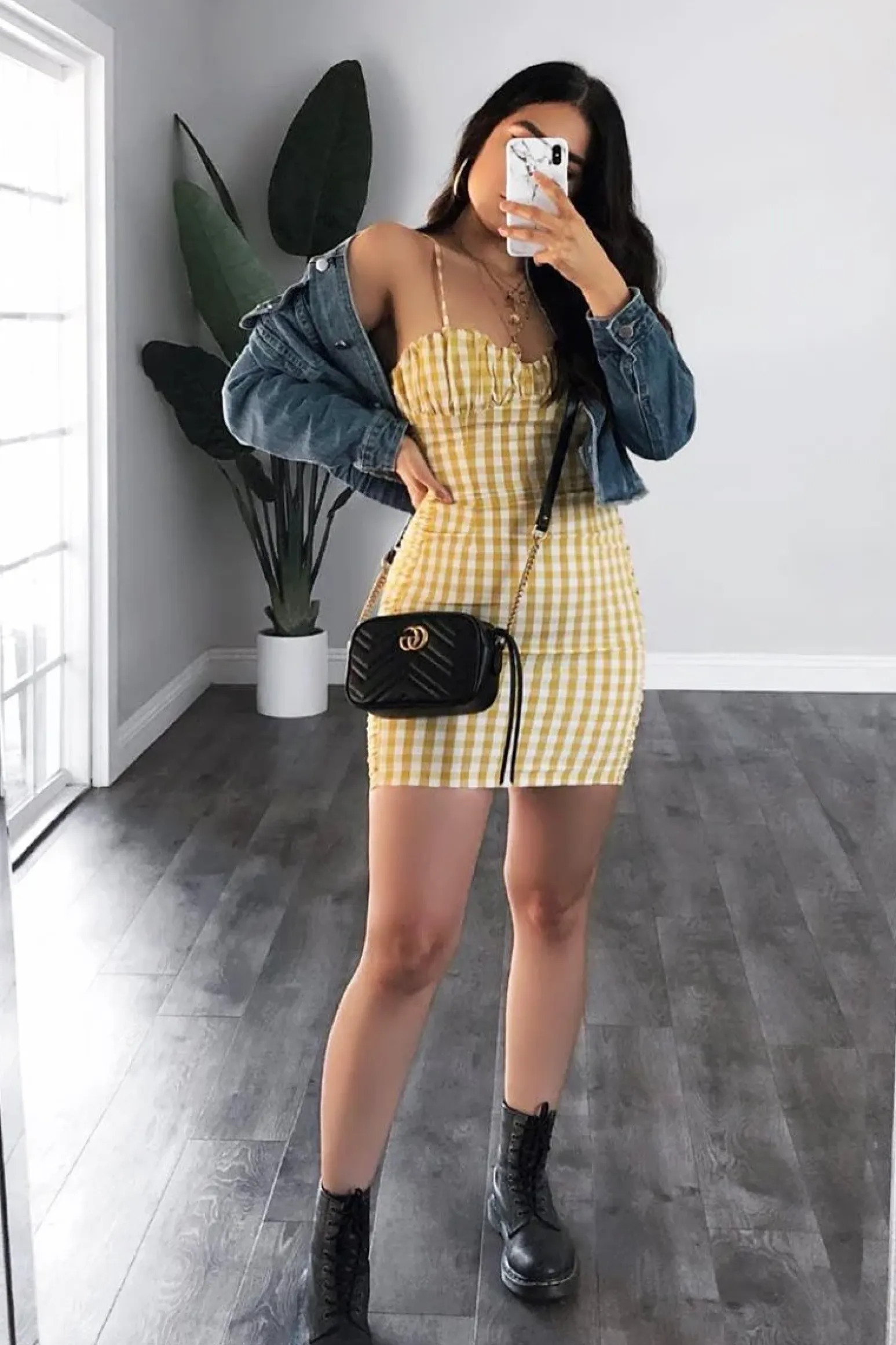 Rebellious Fashion Yellow White Check Sleeveless Shirred Cup Midi Dress - Suzi