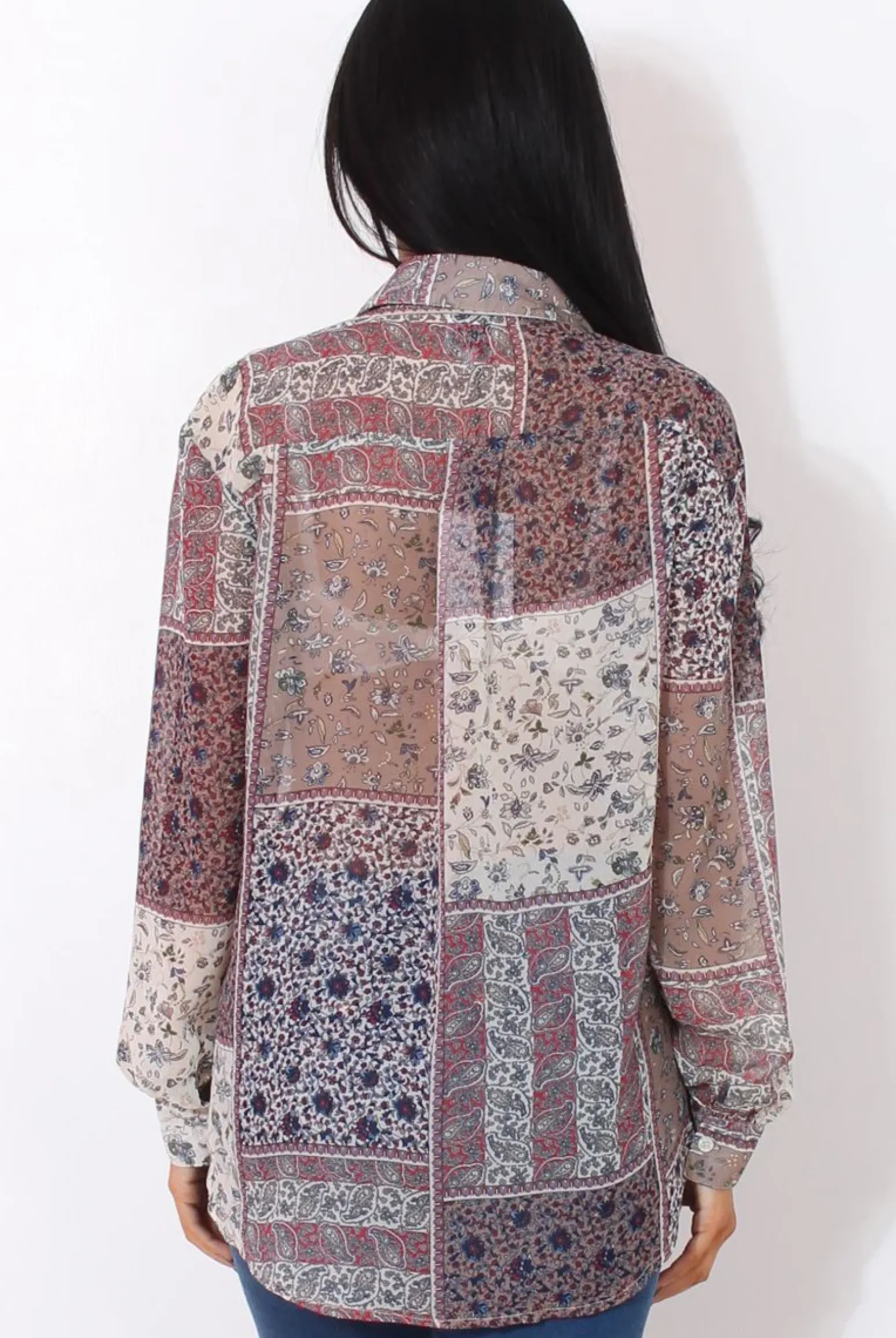 Rebellious Fashion Yuno Lilac Paisley Print Shirt